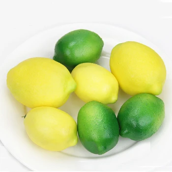 5шт изкуствени плодове от Пластмаса Фалшиви Плодове изкуствен лимон и изкуствени пластмасови фалшиви имитированные лимони