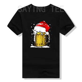 Коледна Една Чаша, Шапка на Дядо Коледа, Класическа Тениска, Тениска с изображение на Пиян Любовник, Коледен Костюм Любител на Бира, Семейна облекло