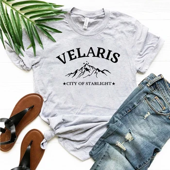 Тениска Velaris The City of Starlight Сара Джей Маас АКОТАР Стъклен Трона Нощен съд Тениски Velaris Реколтата естетически Върхове
