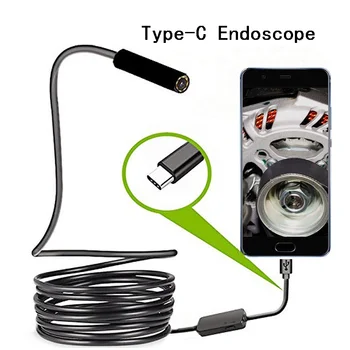 Тип c Ендоскоп 5.5 мм Ендоскопска Камера 1-2 м Бороскоп за вашия Телефон Android 480 P Домашен Електротехник Инспектиращата Тръба Канализационное Обзавеждане