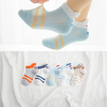 5 двойки/лот, чорапи за деца от 2 до 9 години, летни памучни шарени чорапи в спортен стил за момичета, мрежести сладки чорапи за Новородени момчета, чорапи за деца, детски