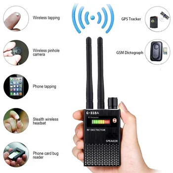 Многофункционален Антишпионский Детектор за Камери, GSM, Аудио Търсене на Грешки Радиочестотни сигнал Тракер Откриване на GPS Тракера 1 Mhz-8000 Mhz G318A